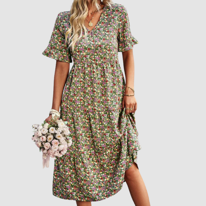 Thalia™ V-Neck Floral Dress