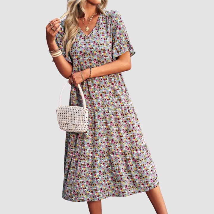 Thalia™ V-Neck Floral Dress