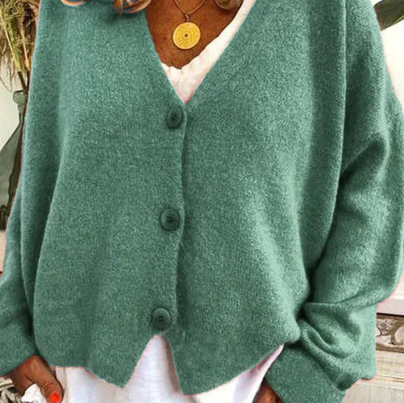 Diana | Women’s Cozy V-Neck Button Cardigan