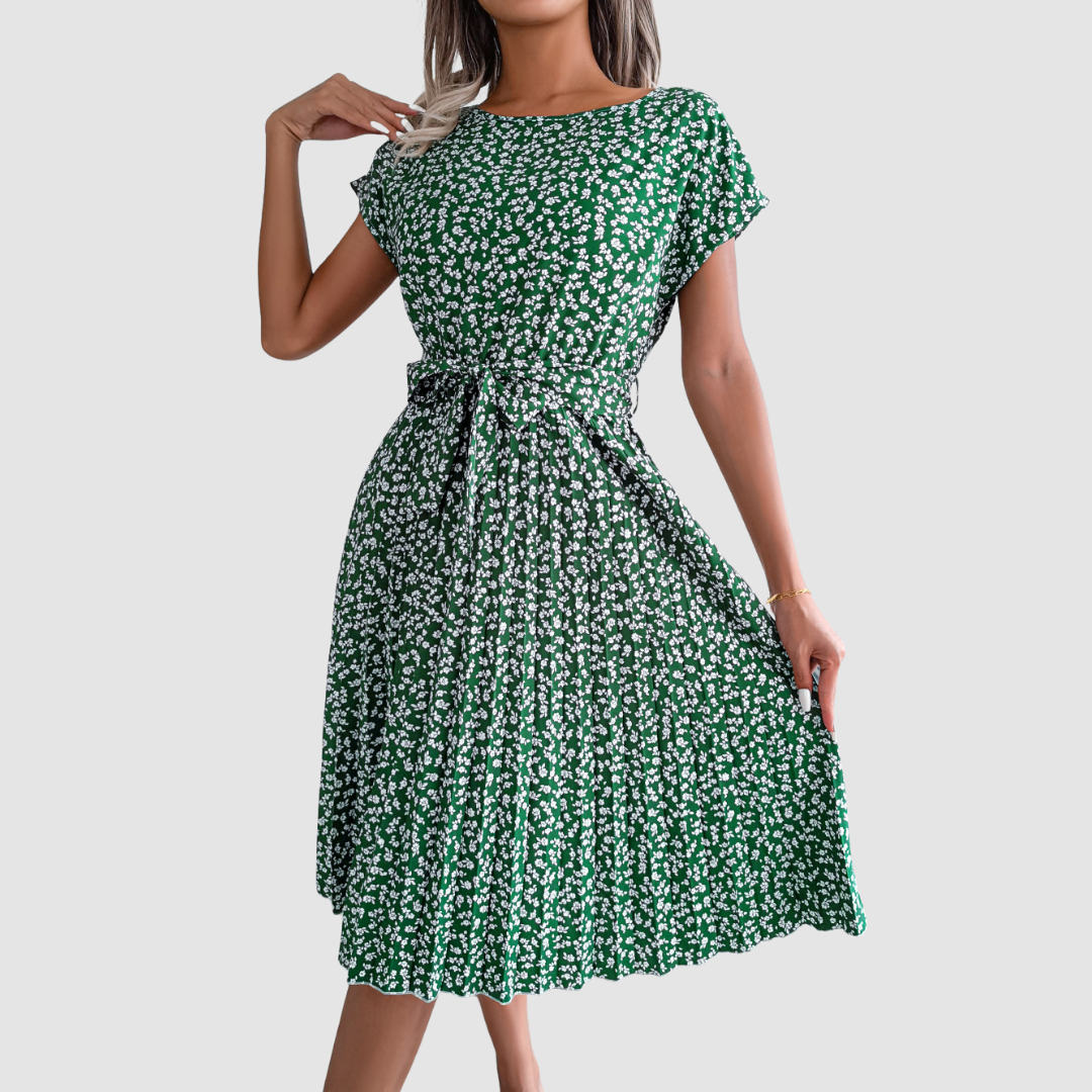 Lina™ Short Sleeve Floral A-Line Dress
