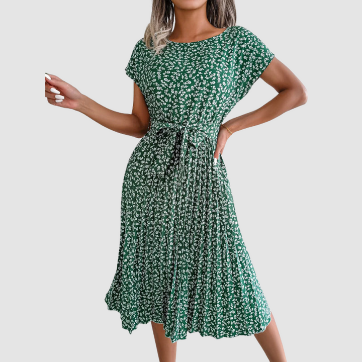 Lina™ Short Sleeve Floral A-Line Dress