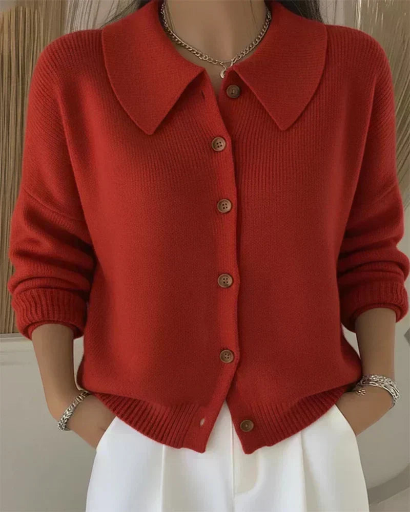Vespera™ | Cropped Collar Cardigan