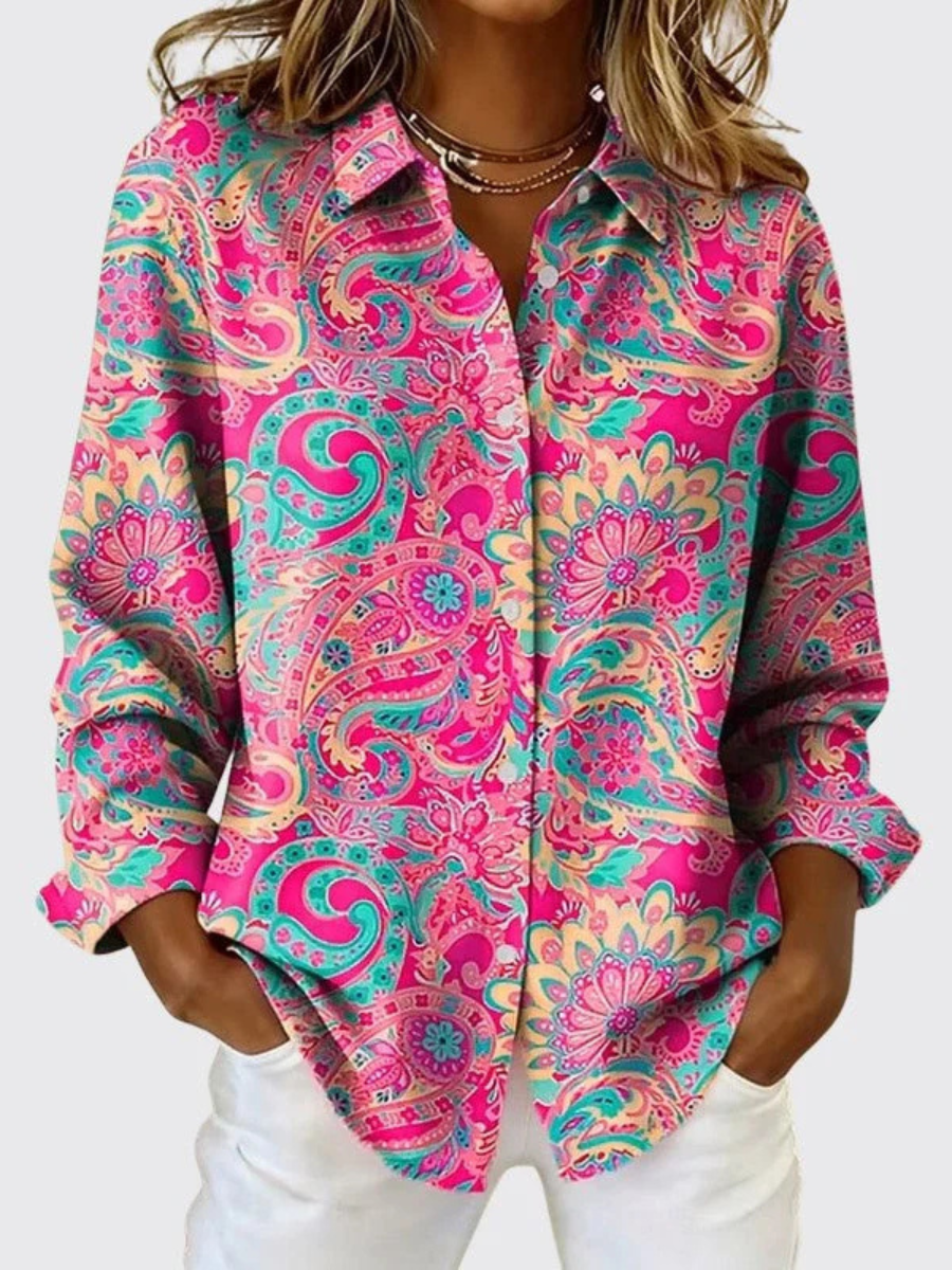 Lillian | Paisley Button-Up Blouse