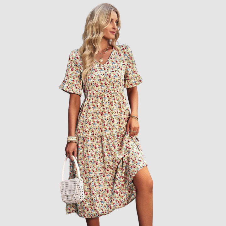 Thalia™ V-Neck Floral Dress