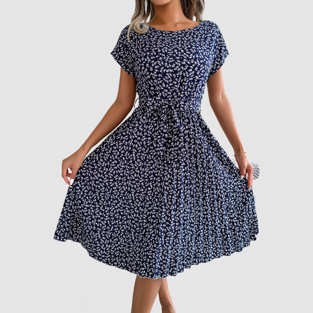 Lina™ Short Sleeve Floral A-Line Dress