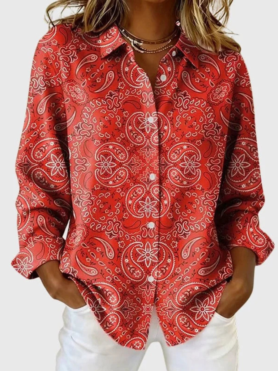 Lillian | Paisley Button-Up Blouse