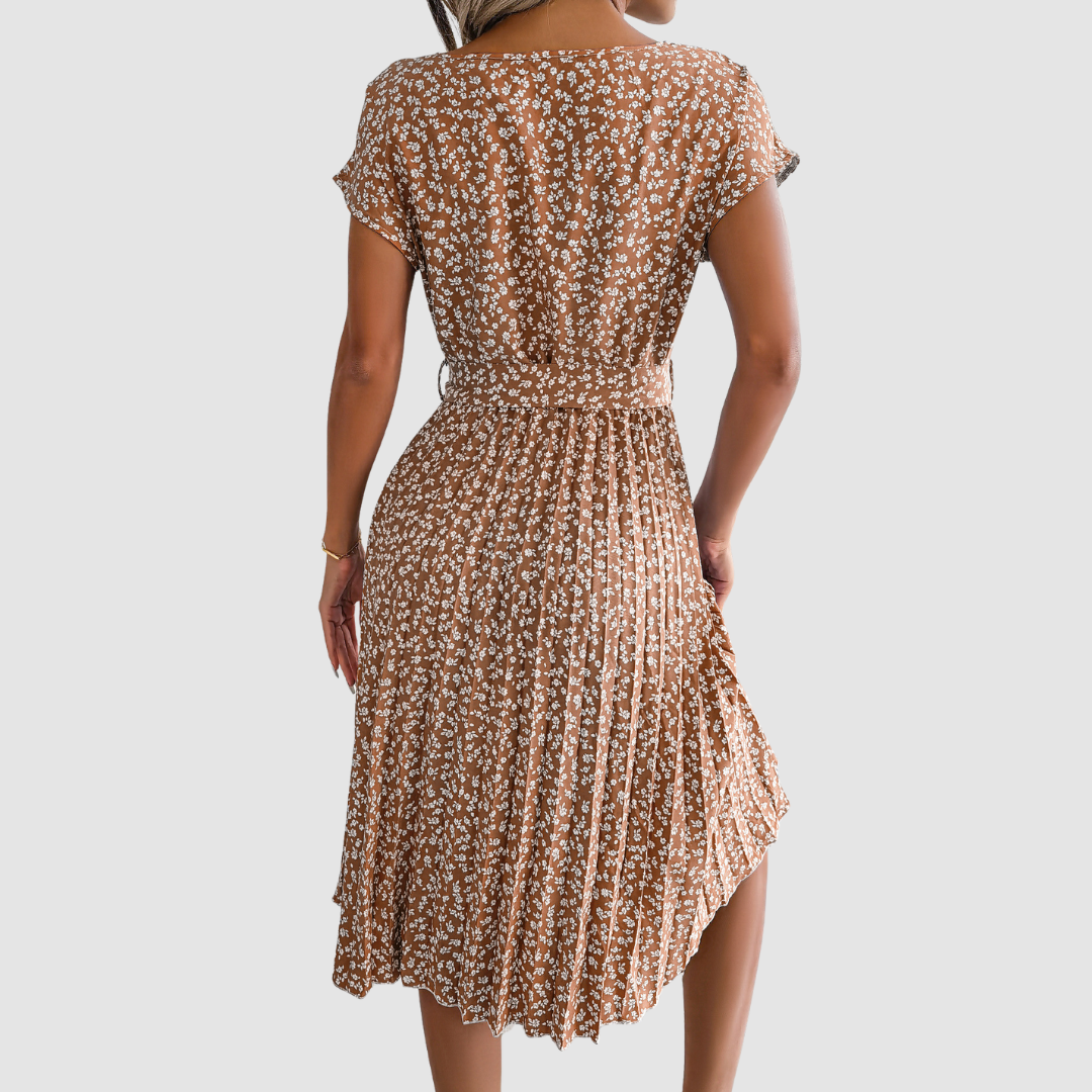 Lina™ Short Sleeve Floral A-Line Dress