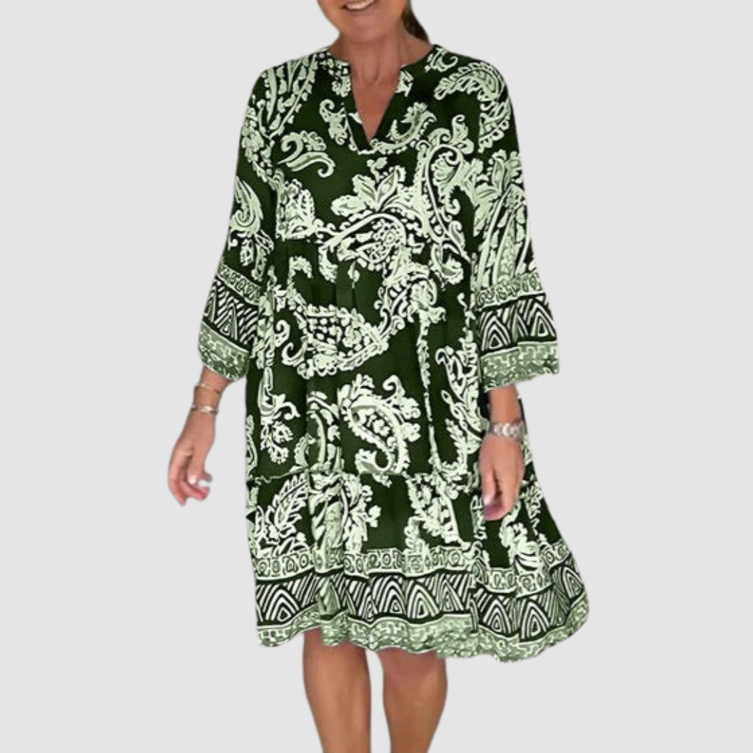 Vivian™ V-Neck Floral Print Dress