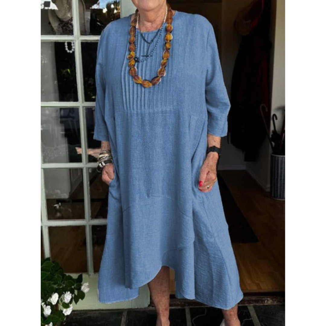 Katerina™ Pleated Irregular Hem Dress
