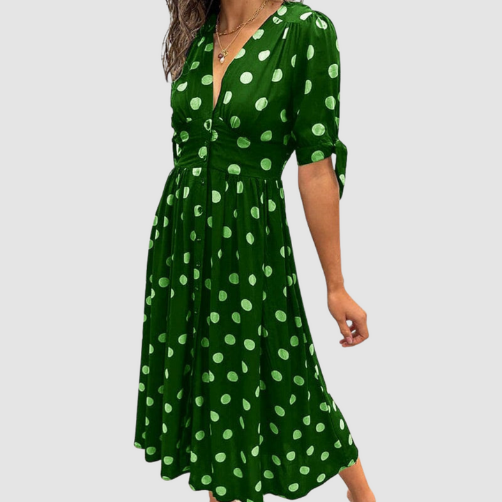 Priscilla™ Elegant Polka Dot Dress