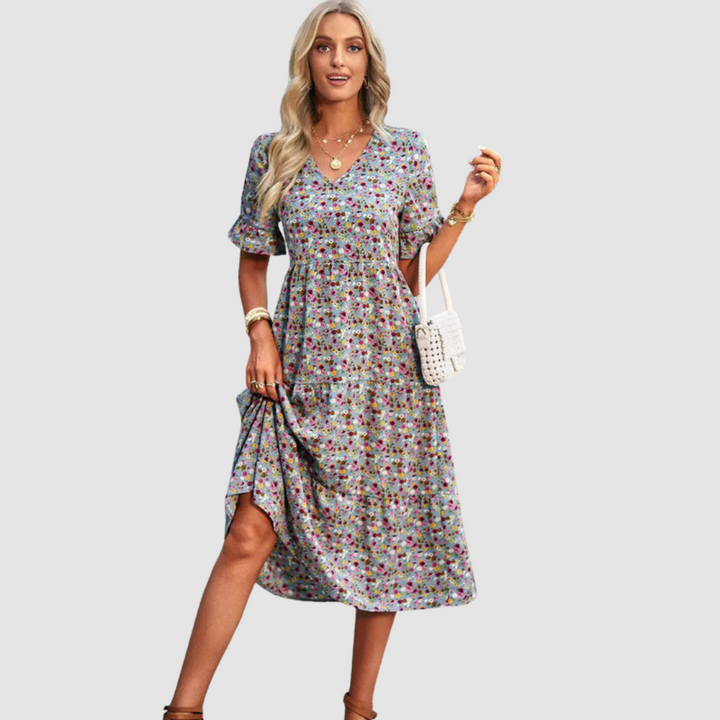 Thalia™ V-Neck Floral Dress