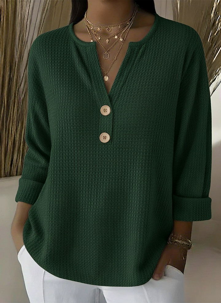 Lucinda™ | V-Neck Henley Top