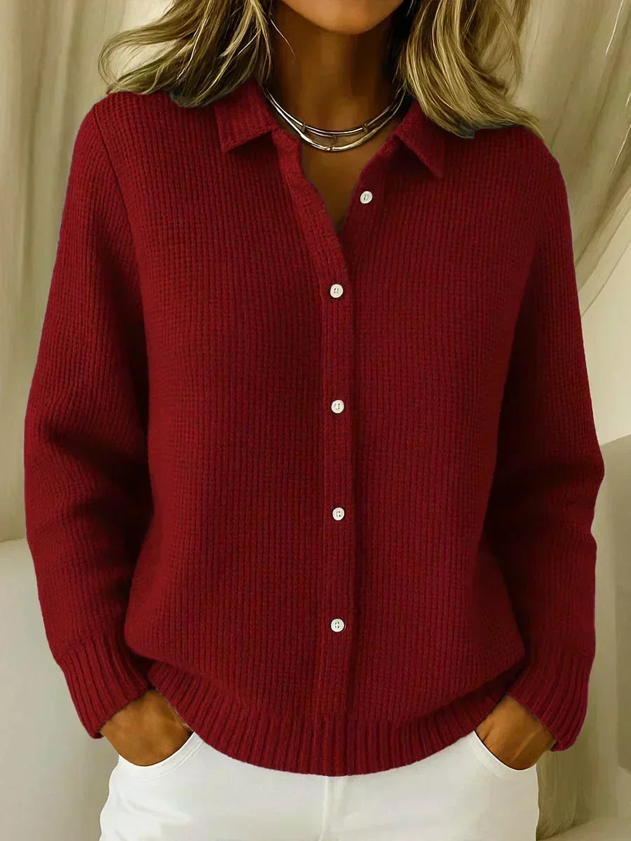 Coralie™ | Waffle V-Neck Cardigan