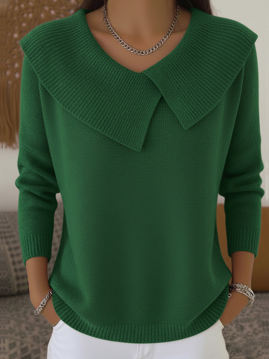 Sofía™ | Oversized Folded-Collar Sweater