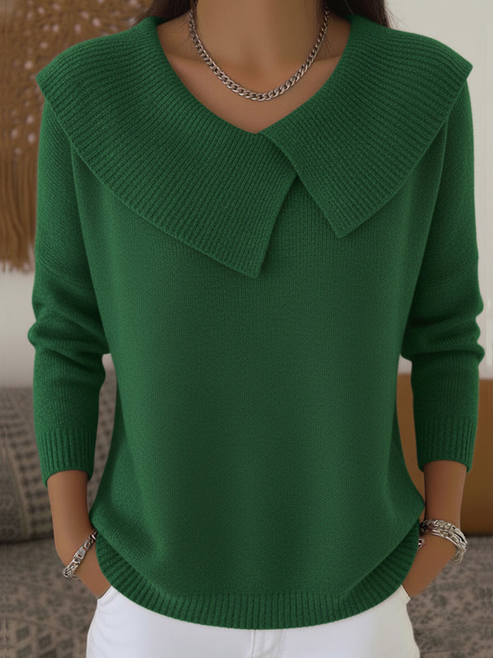 Sofía™ | Oversized Folded-Collar Sweater