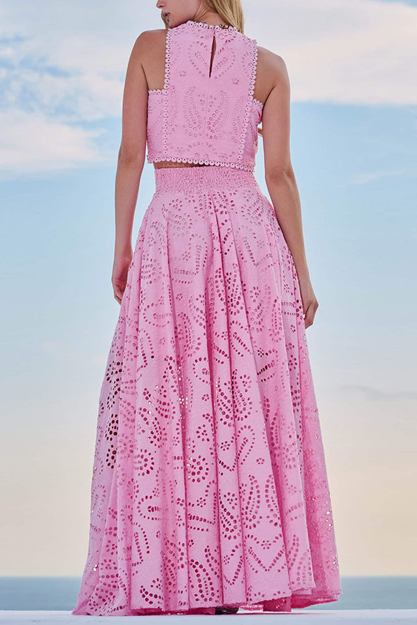 Larissa™ Embroidered Top & High-Waist Maxi Skirt Set