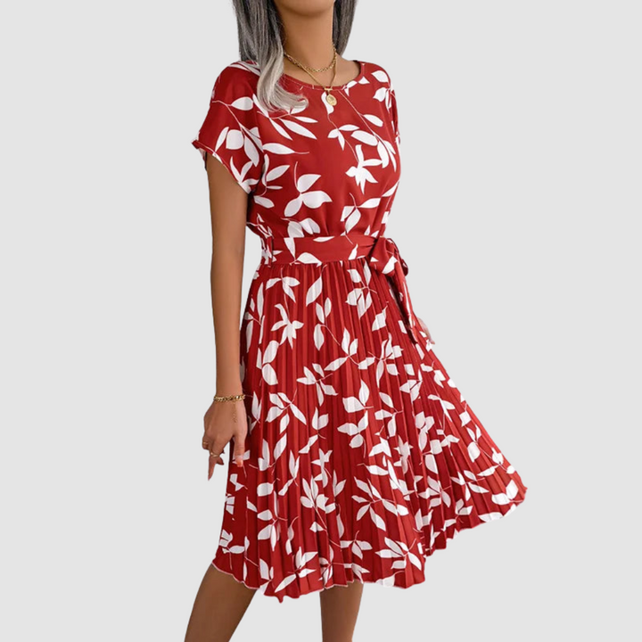 Lina™ Short Sleeve Floral A-Line Dress