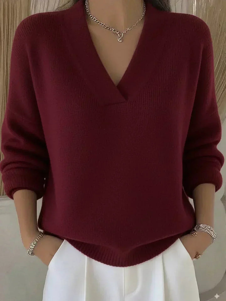VIOLETA | RELAXED V-NECK JUMPER