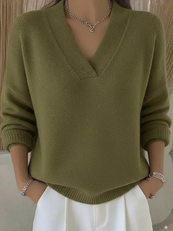 VIOLETA | RELAXED V-NECK JUMPER