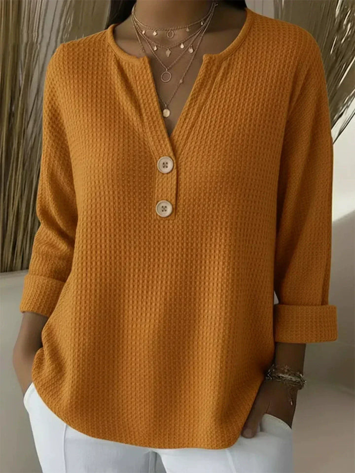Lucinda™ | V-Neck Henley Top