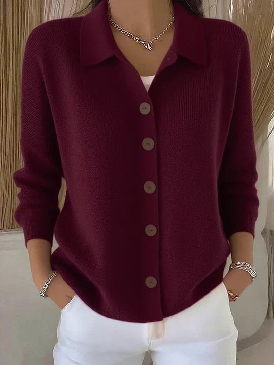 Josephine™ | Shirt Collar Cardigan