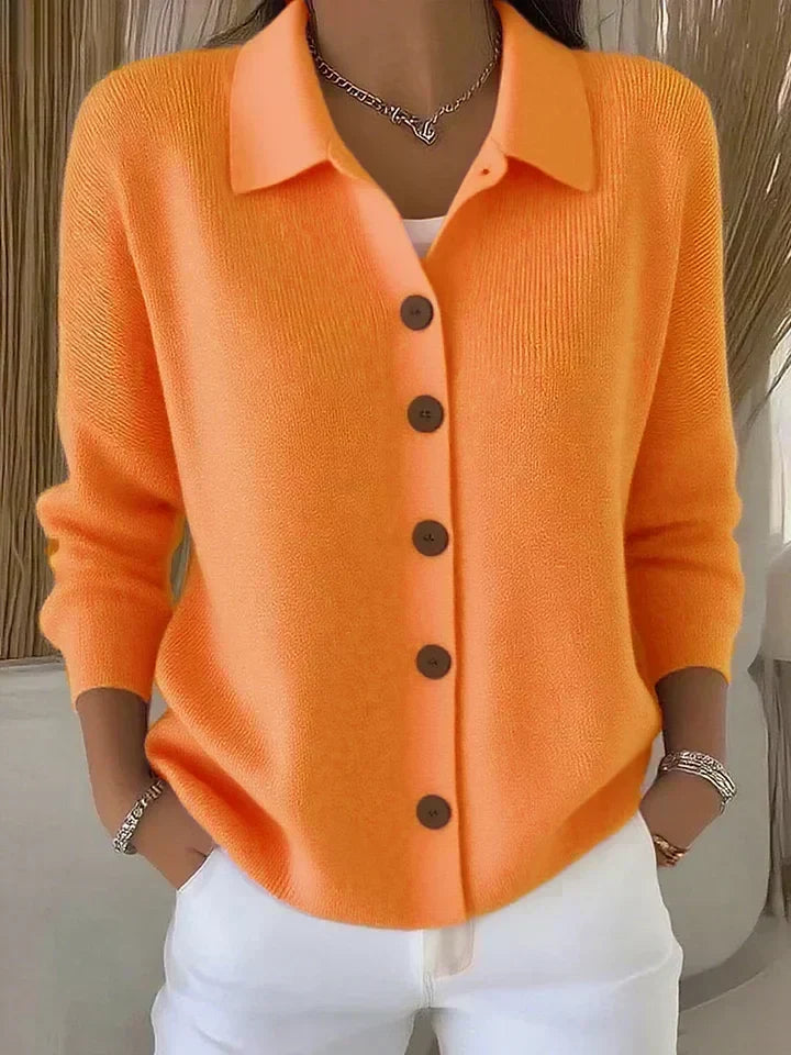 Josephine™ | Shirt Collar Cardigan