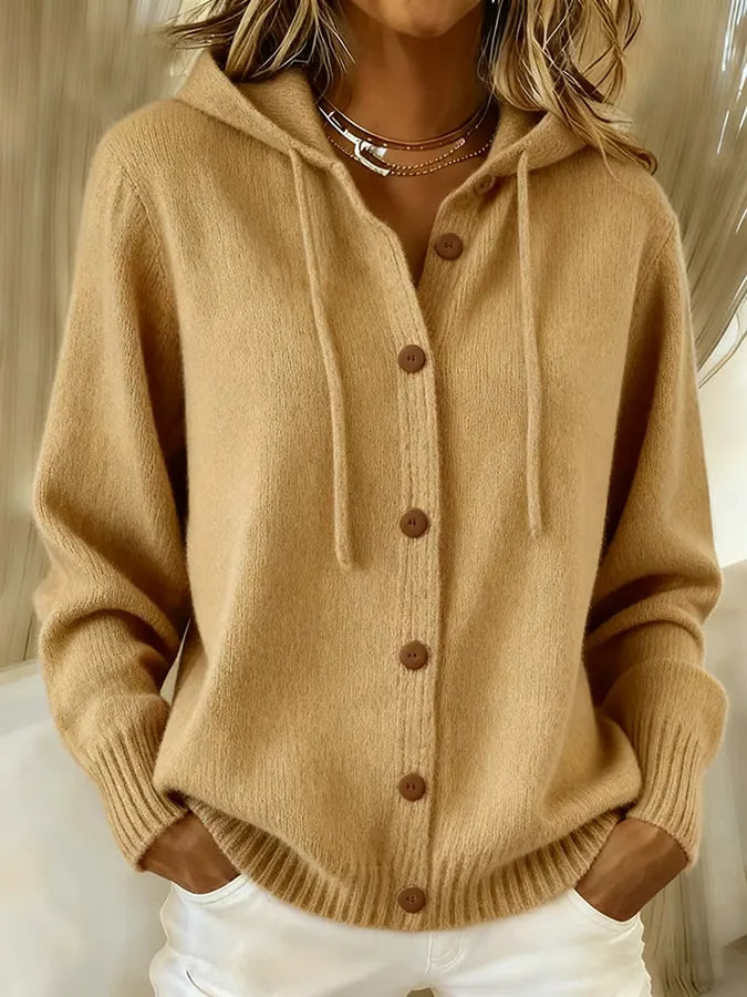 BEGOÑA | HOODED BUTTON-UP CARDIGAN