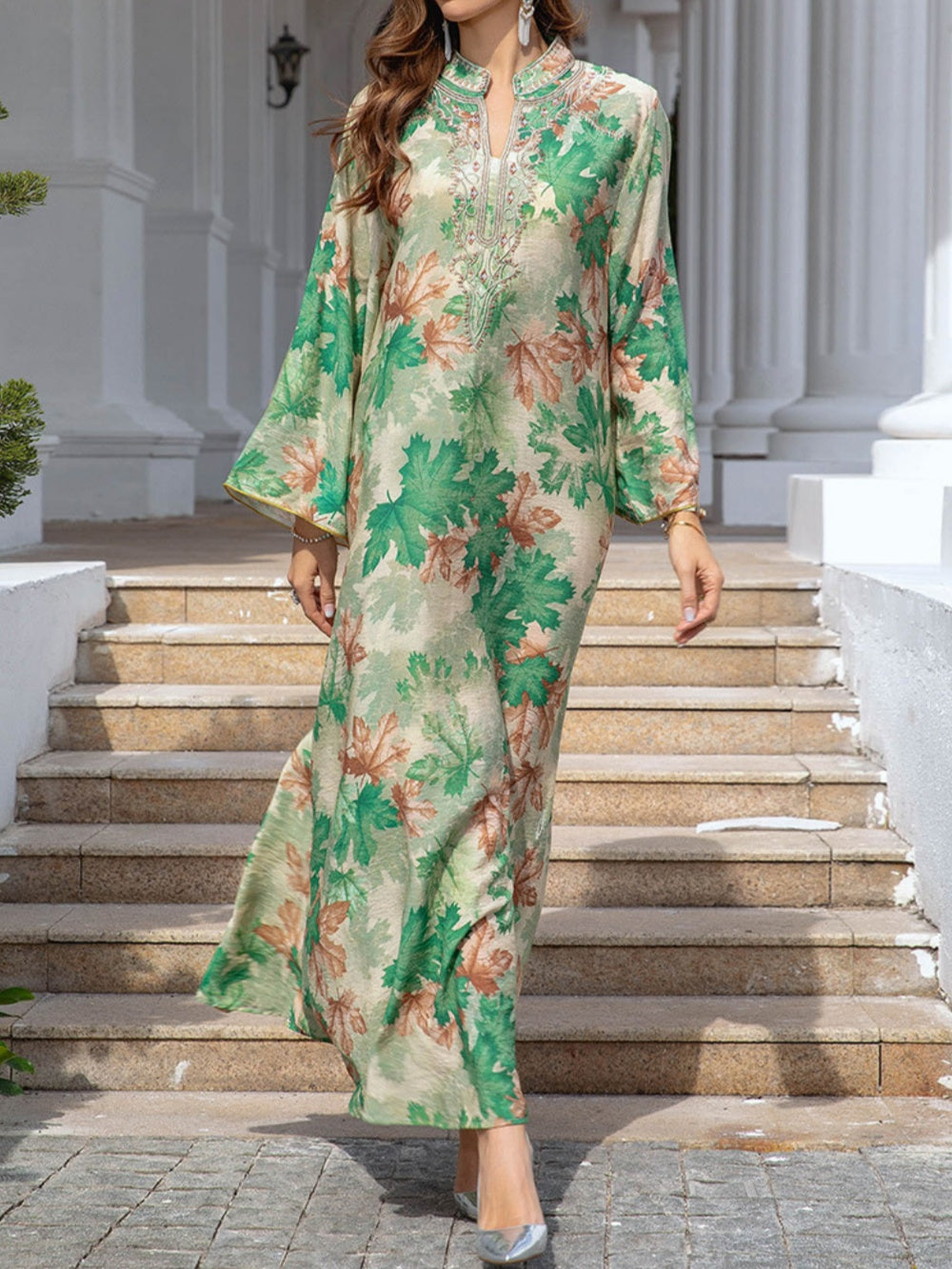 Paloma™ Maple Leaf Print Maxi Dress