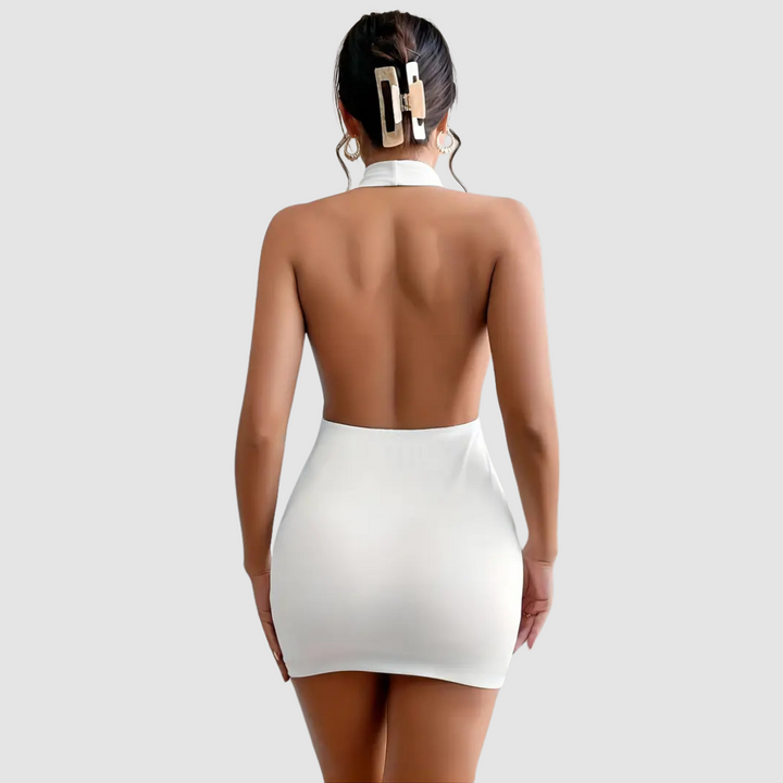 Juliana™ Sleek Halter Summer Mini Dress