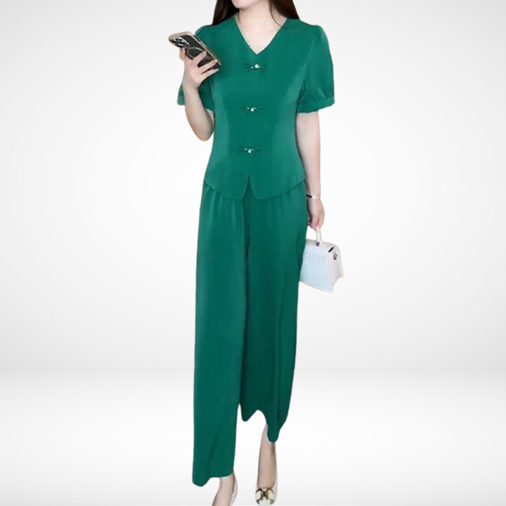 Elsie™ Elegant Short-Sleeve Two-Piece Set