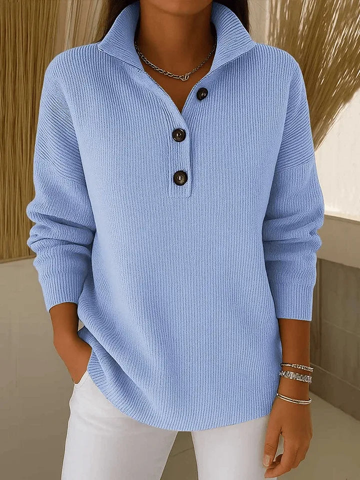 Florence™ | Polo Collar Ribbed Sweater