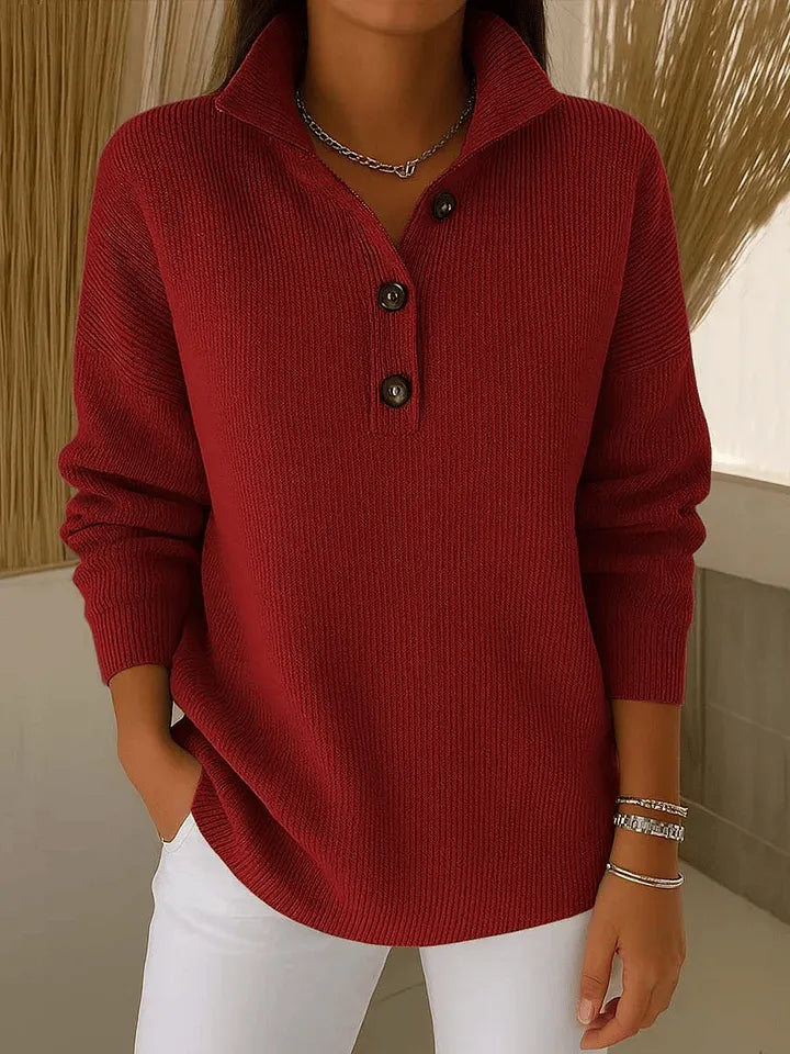 Florence™ | Polo Collar Ribbed Sweater
