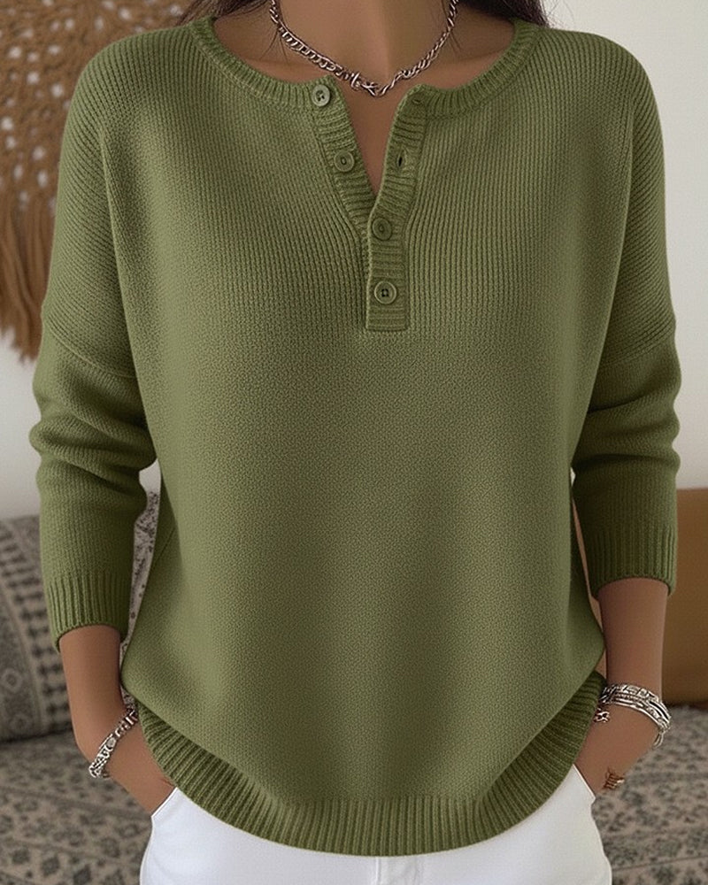 Helena™ | Henley Collar Sweater