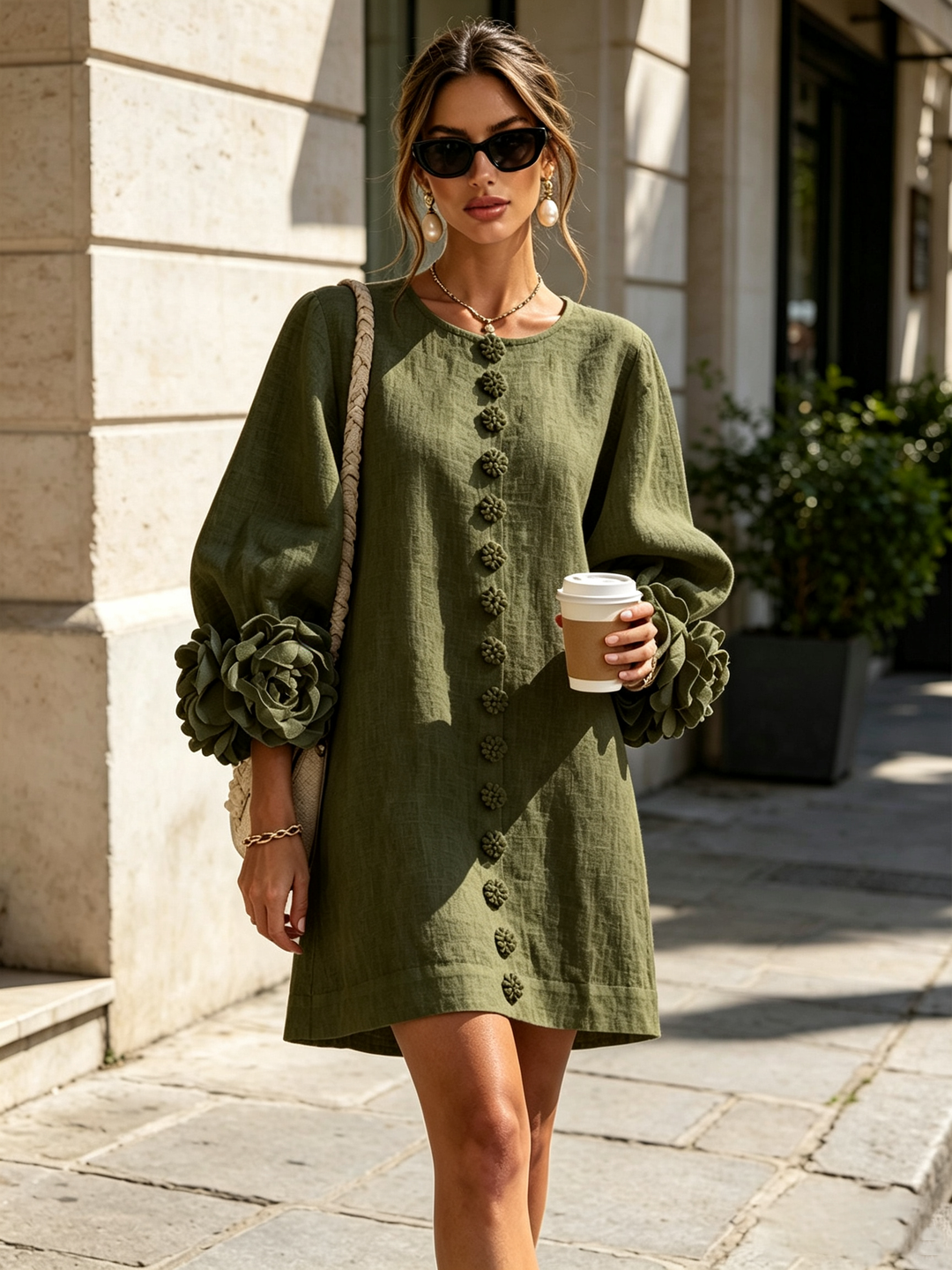 Michelle™ Floral Button-Down Mini Dress