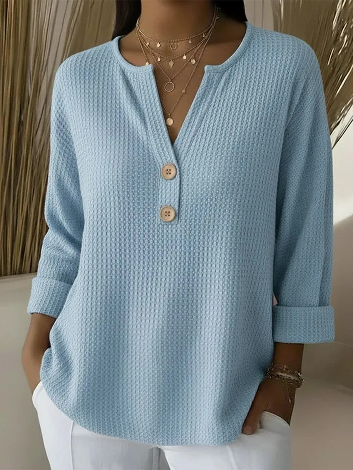 Lucinda™ | V-Neck Henley Top