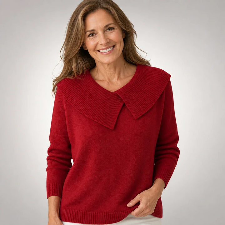Sofía™ | Oversized Folded-Collar Sweater