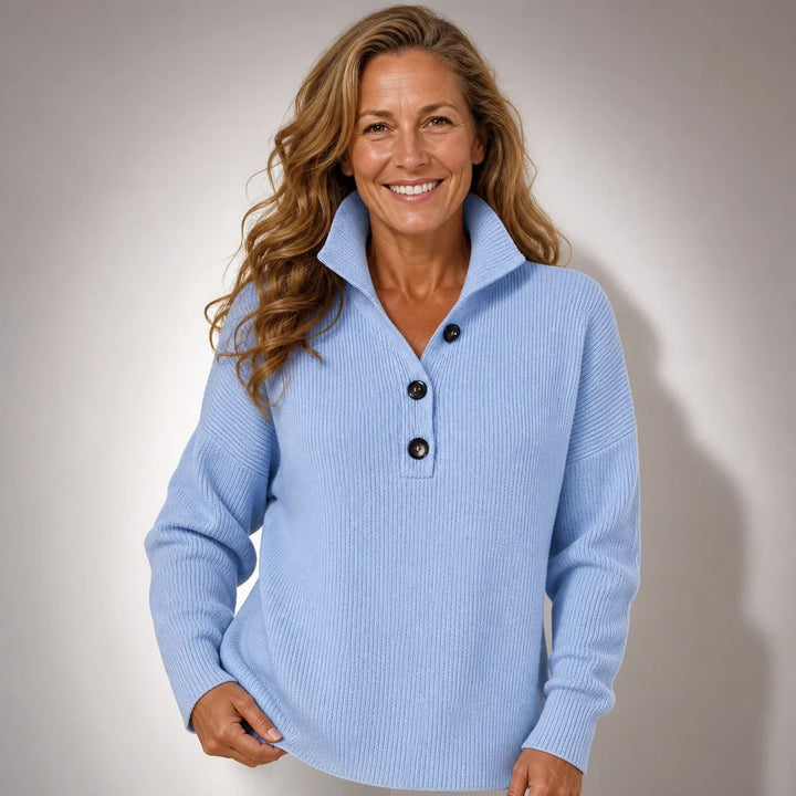 Florence™ | Polo Collar Ribbed Sweater