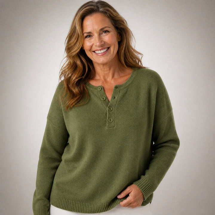 Helena™ | Henley Collar Sweater