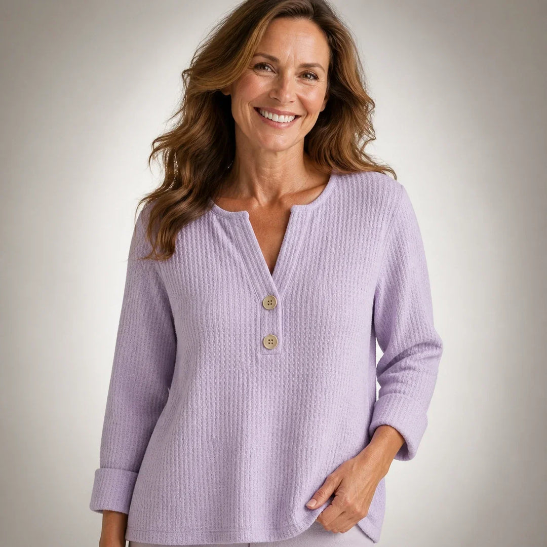 Lucinda™ | V-Neck Henley Top