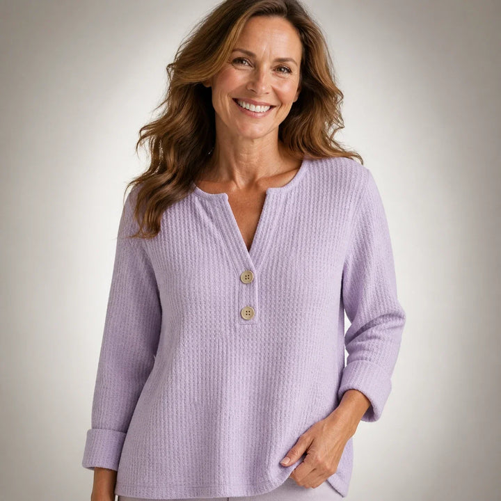 Lucinda™ | V-Neck Henley Top